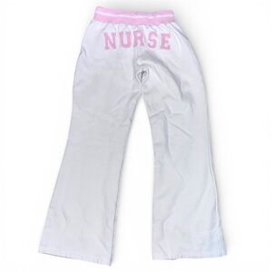 Vintage y2k early 2000s White and Pink Nurse Pants